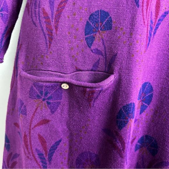 Gudrun Sjoden dress small purple long sleeve folk art Scandinavian comfy artsy - Picture 6 of 9